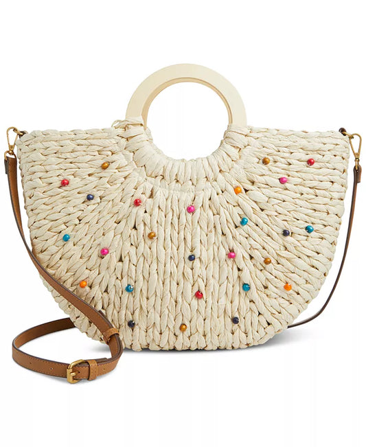 Straw Tote Crossbody, Created for Macy'S